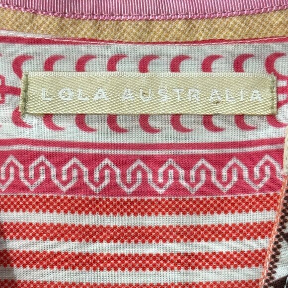 Lola Australia Womens Dress Boho Pink Printed Long Sleeve Cotton Size S - Picture 4 of 9